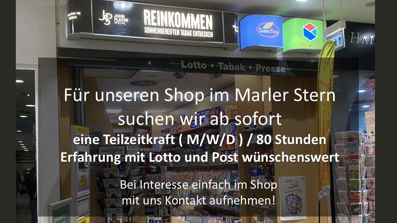 Stellenanzeige Lotto Tabak